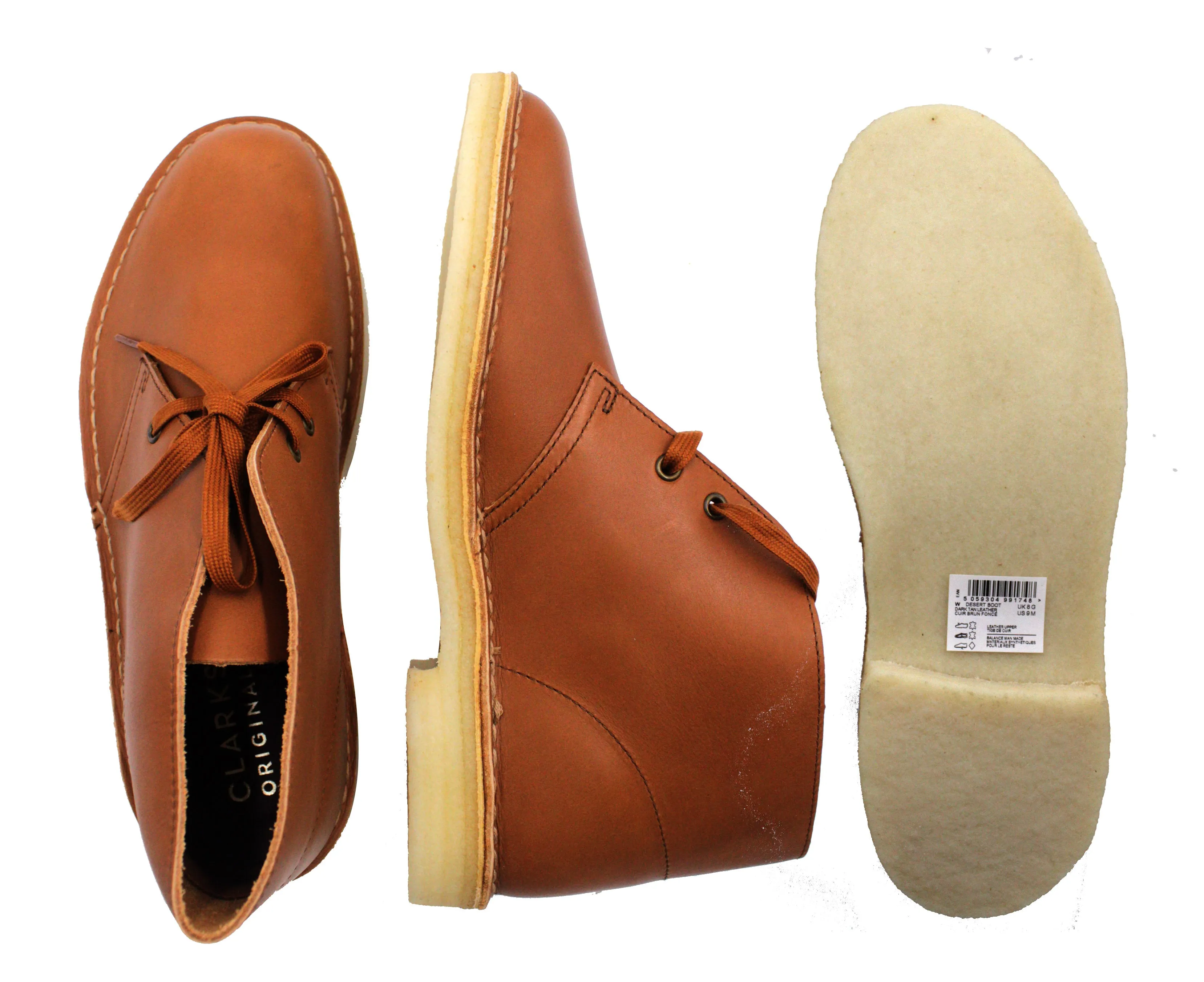 CLARKS OF ENGLAND,Z---SHOES-DESERT BOOT-422-TAN