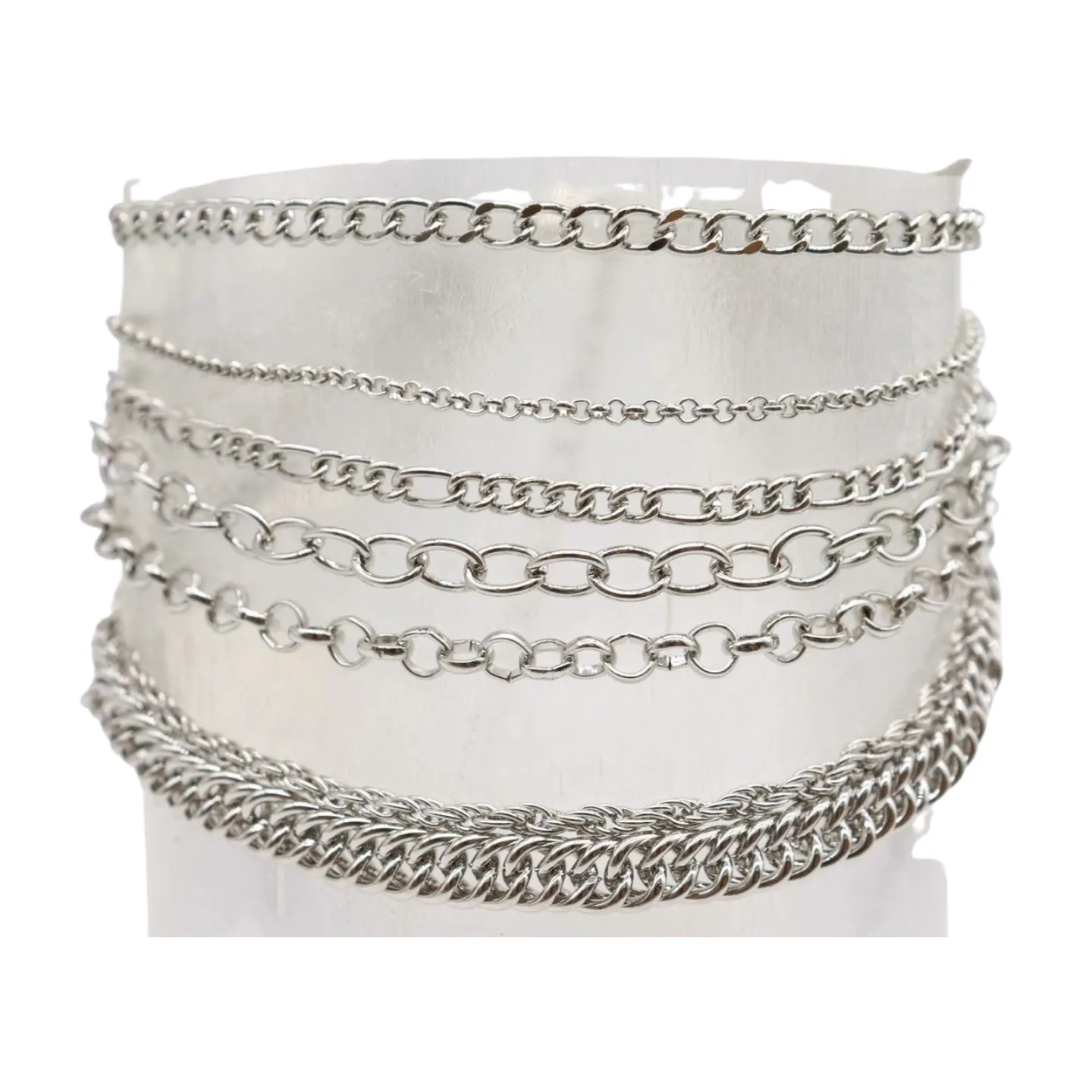 Classic Style Multi-Strand Silver Metal Boot Chain