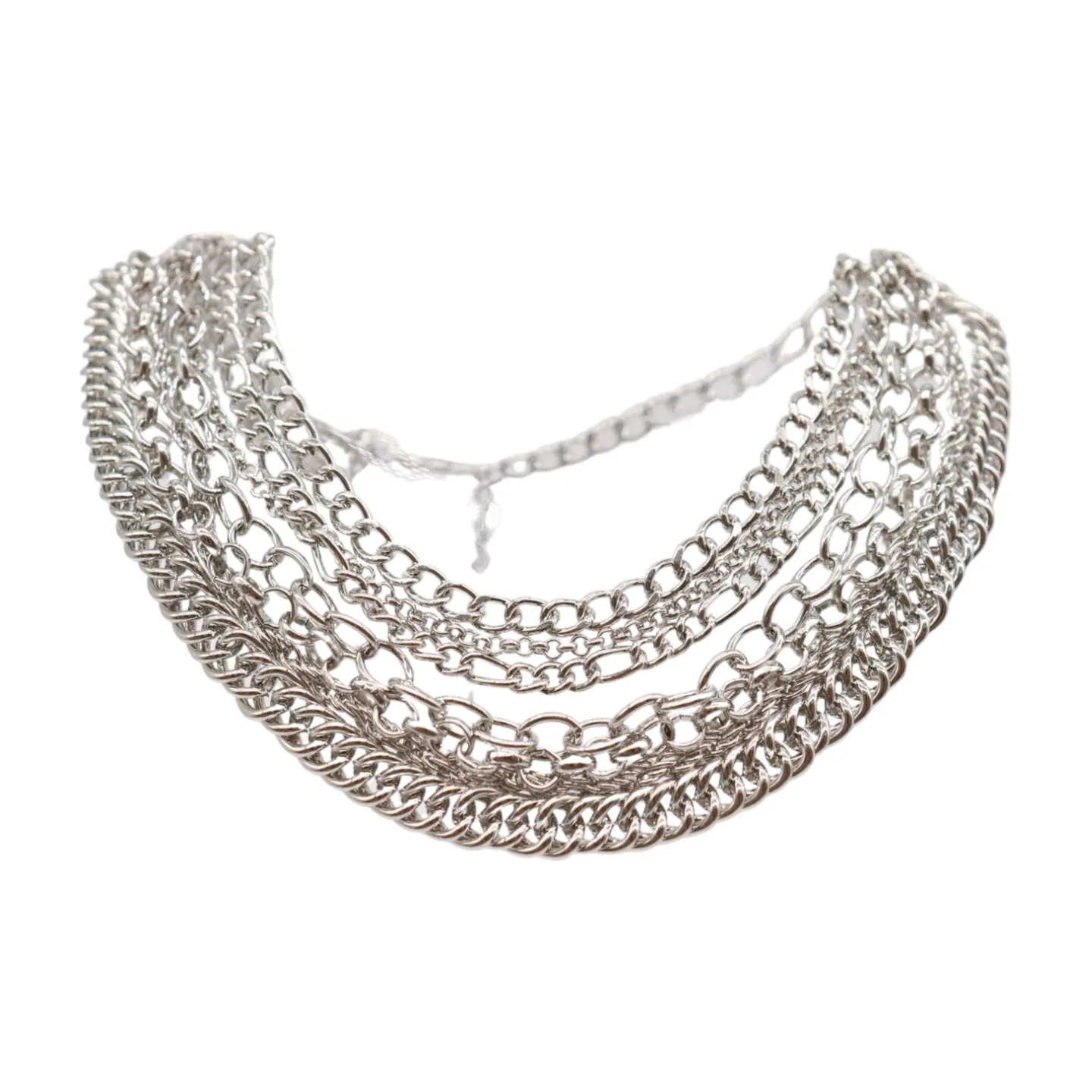 Classic Style Multi-Strand Silver Metal Boot Chain