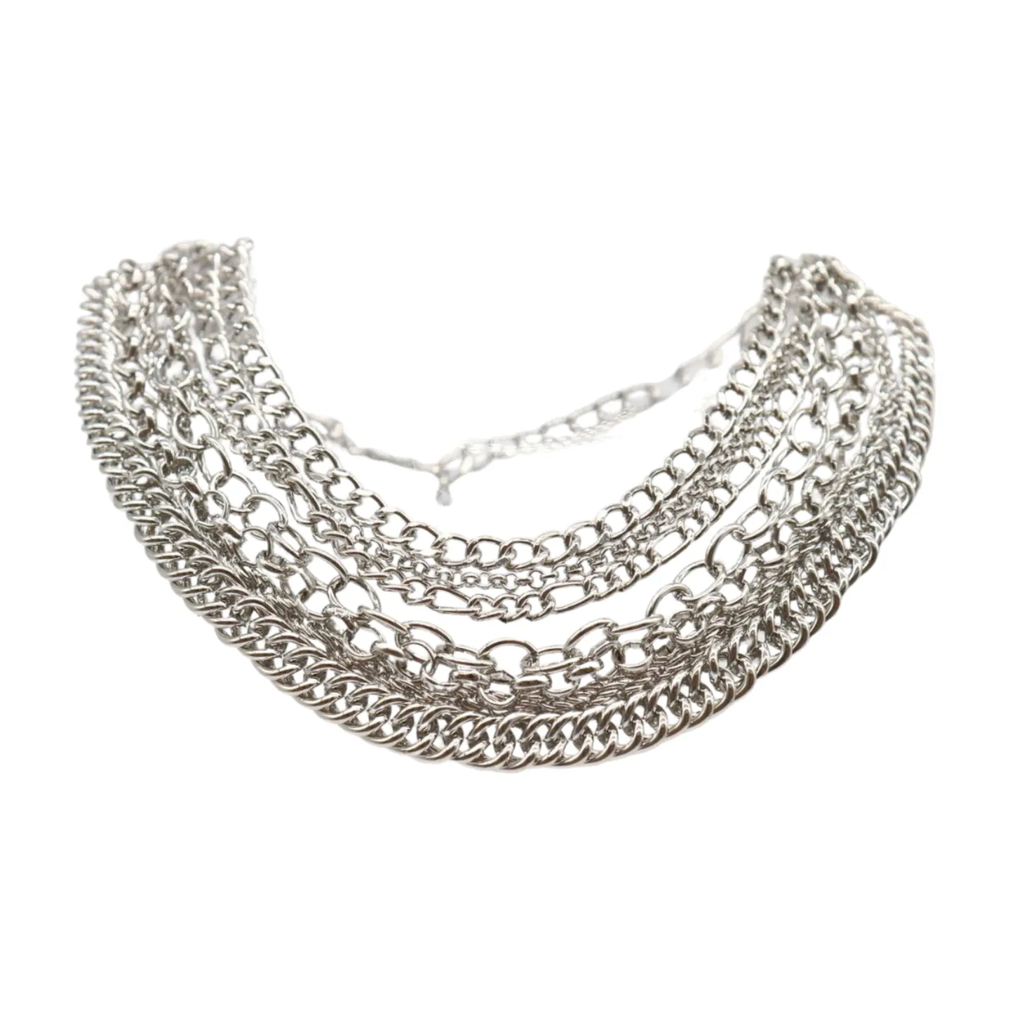 Classic Style Multi-Strand Silver Metal Boot Chain