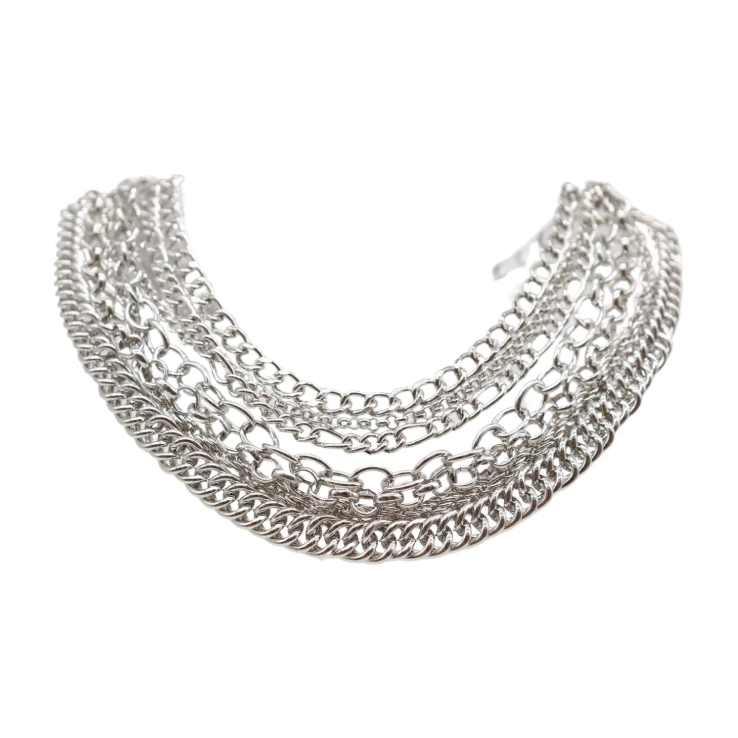 Classic Style Multi-Strand Silver Metal Boot Chain