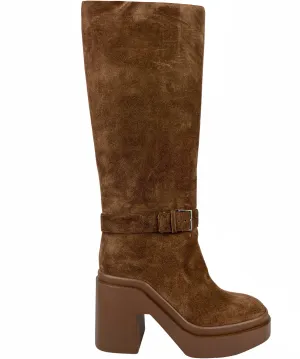 Clergerie Ninon Suede Boots in Brown