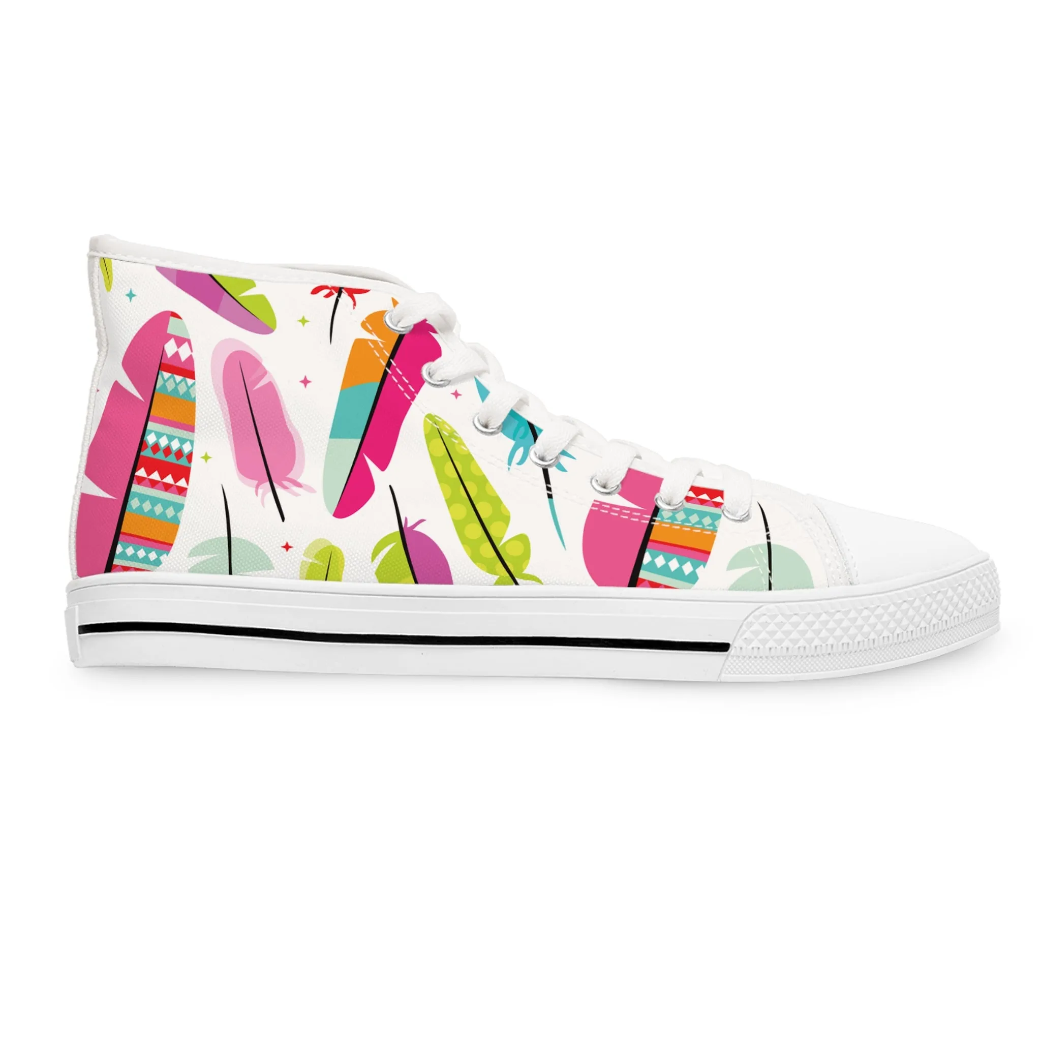 Colorful Feathers Women's High Top Sneakers