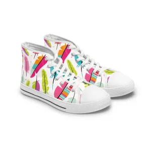 Colorful Feathers Women's High Top Sneakers