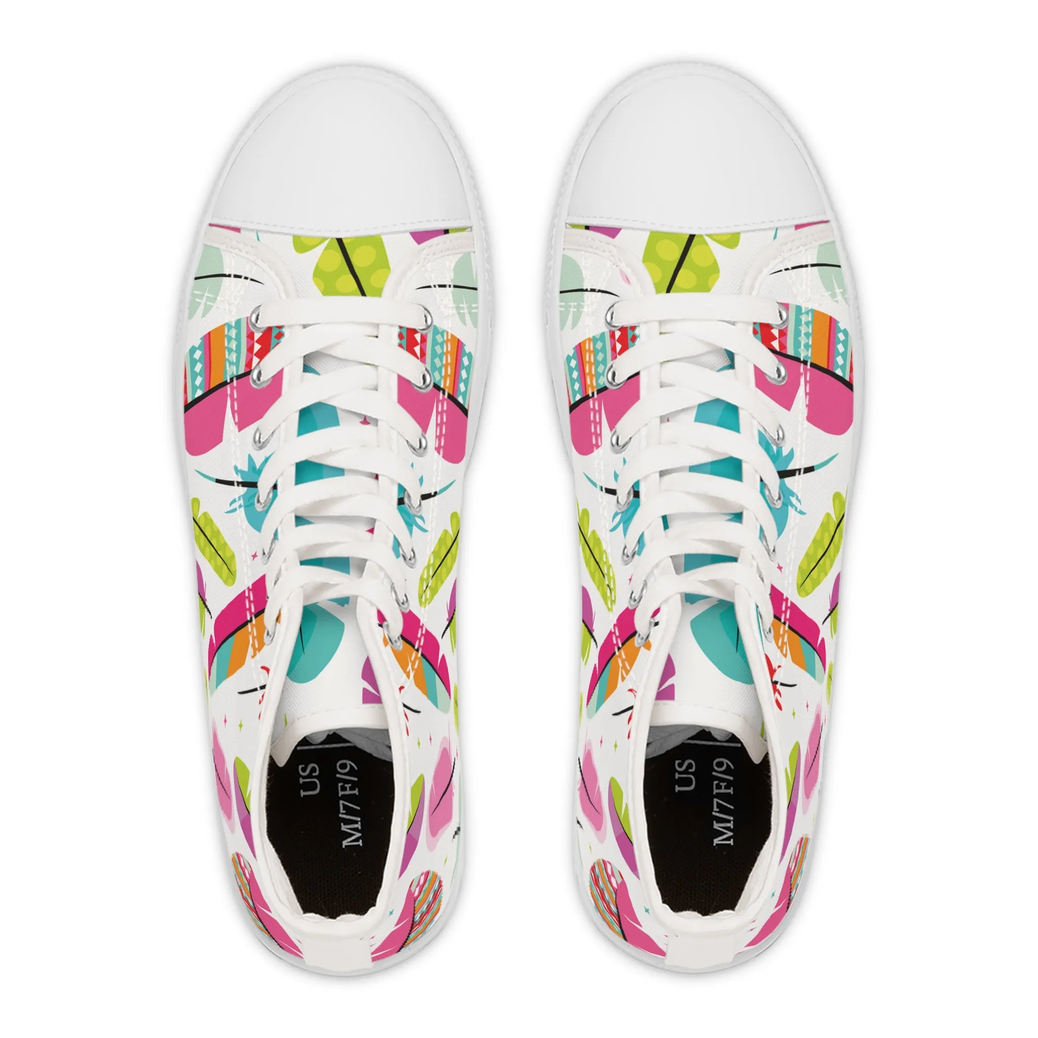 Colorful Feathers Women's High Top Sneakers