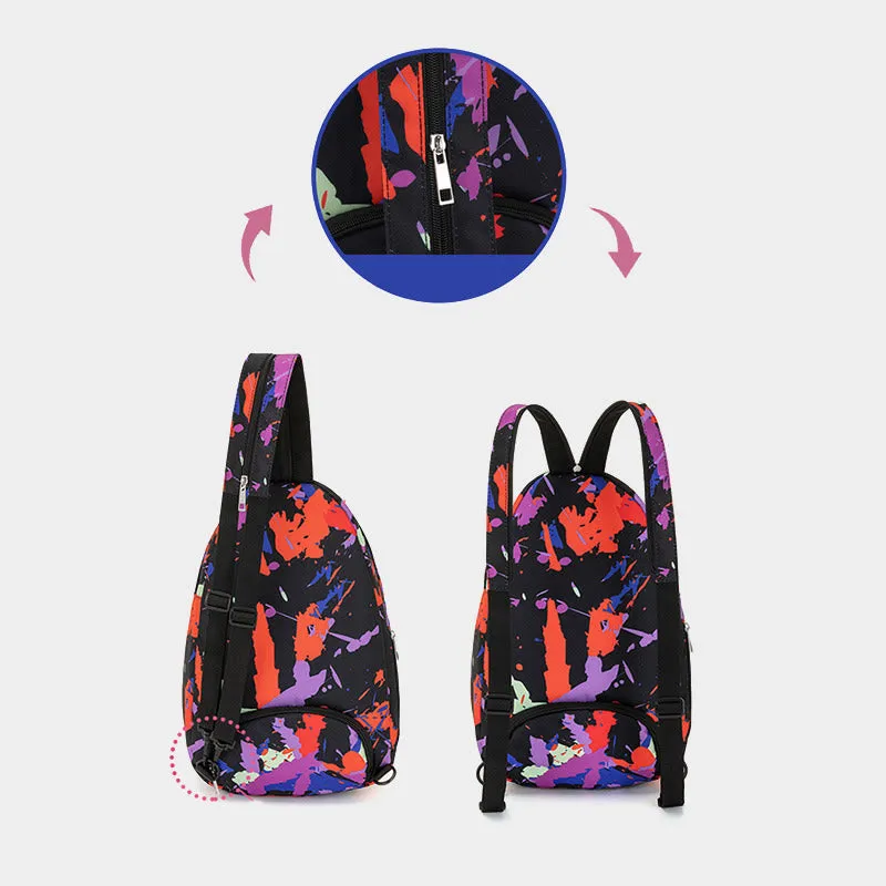 Colorful Youth Print Waterproof Durable Tennis Backpack Oxford Sports Racquet Bag