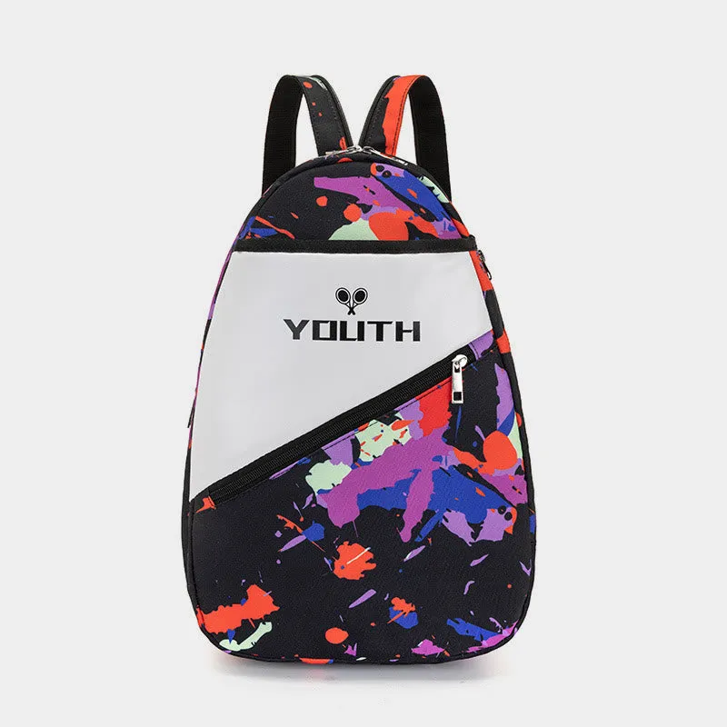 Colorful Youth Print Waterproof Durable Tennis Backpack Oxford Sports Racquet Bag