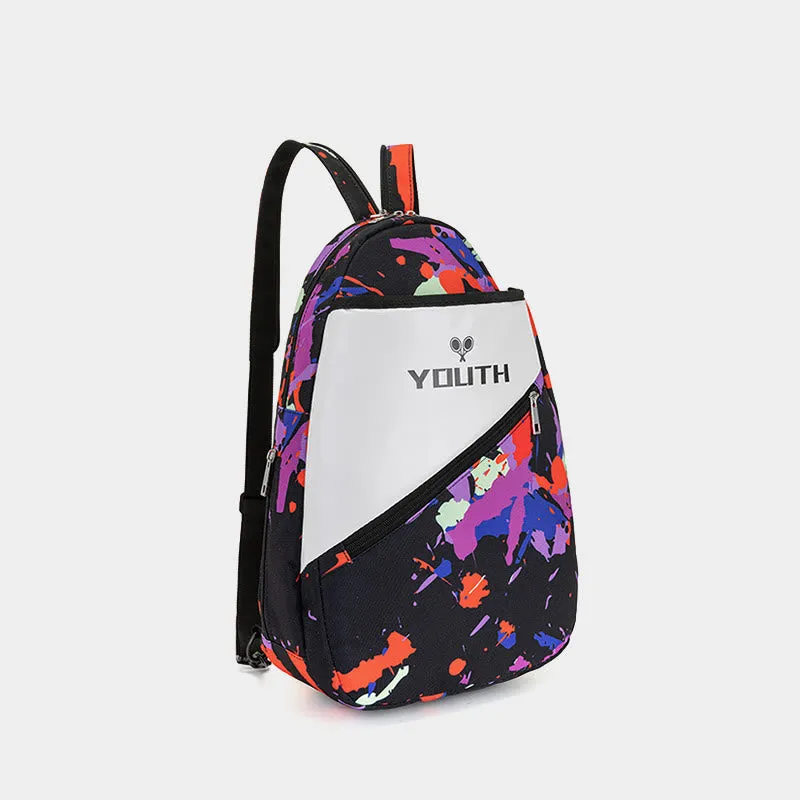 Colorful Youth Print Waterproof Durable Tennis Backpack Oxford Sports Racquet Bag