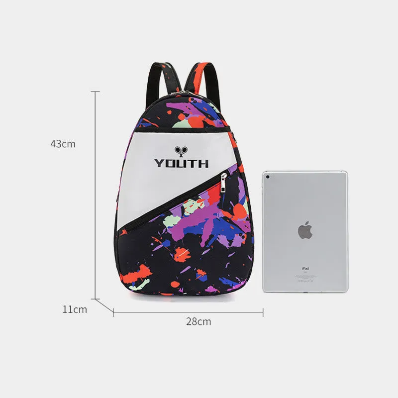 Colorful Youth Print Waterproof Durable Tennis Backpack Oxford Sports Racquet Bag