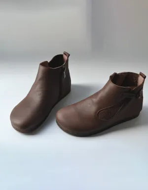 Comfort Leather Buckle Design Soft Bottom Women's Boots