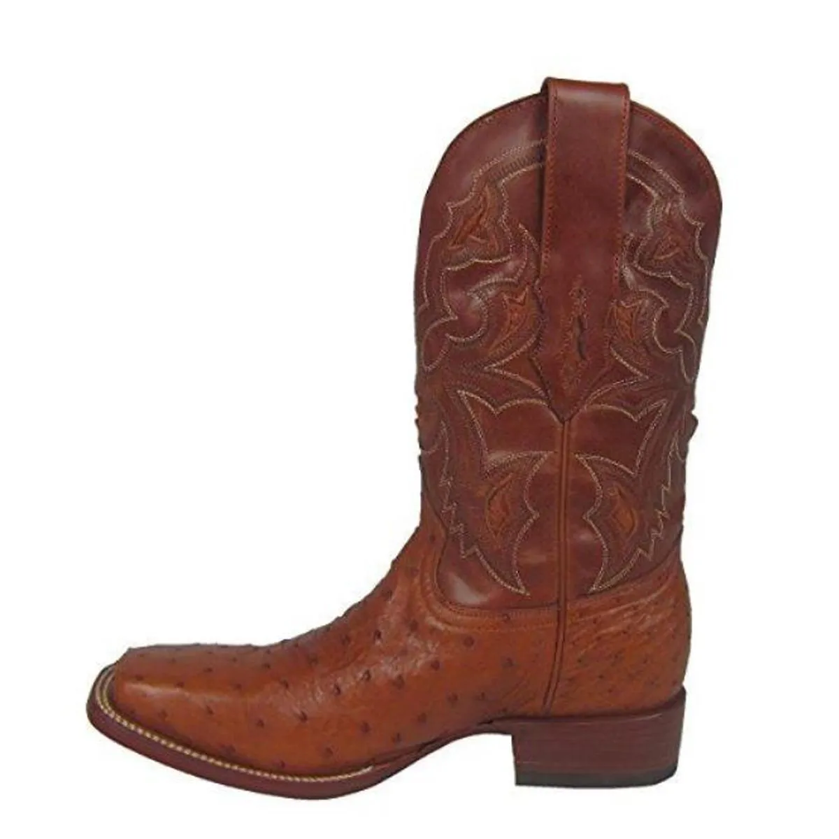 Corral Men's Small Quill Ostrich Leather Star Inlay Square Toe Cowboy Boots - A1318