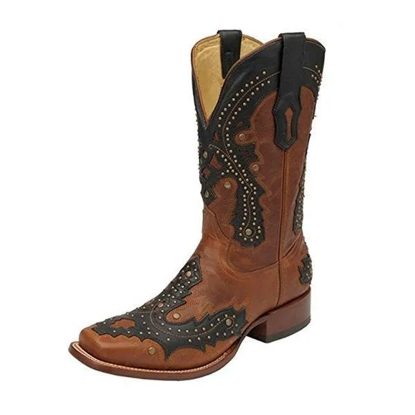 Corral Men's Studded Overlay Square Toe Cowboy Boots - A2625