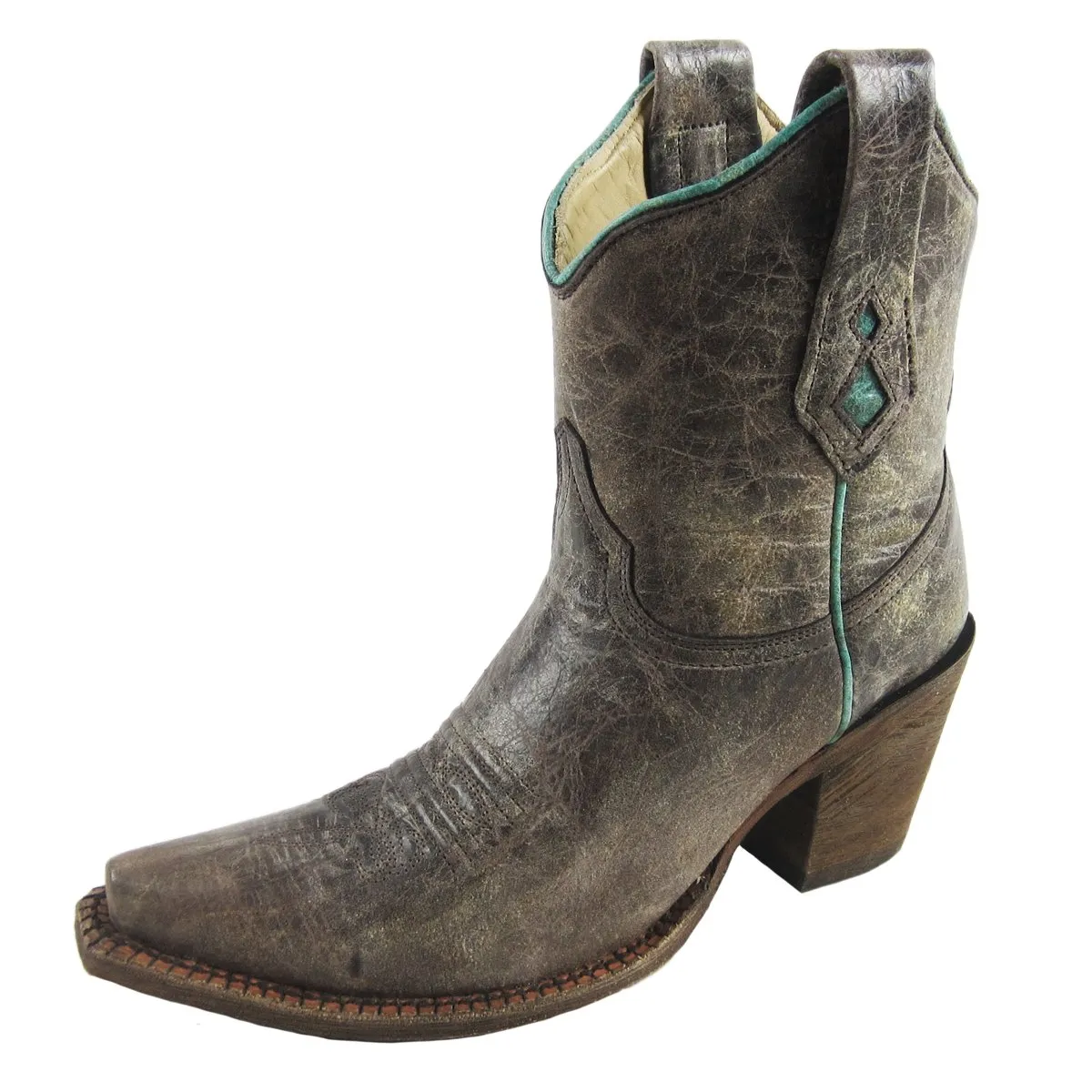 Corral Men's Tobacco and Black Eagle Snip Toe Cowboy Boot- A2797