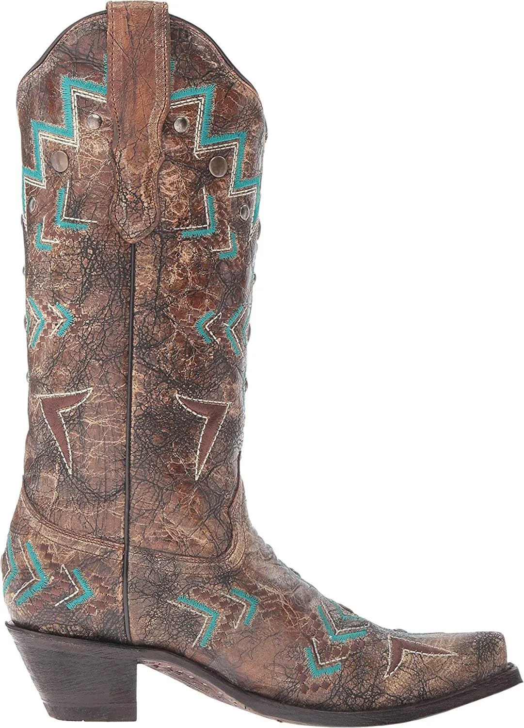 Corral Women's Bronze and Turquoise Southwest Cowgirl Boot - E1014