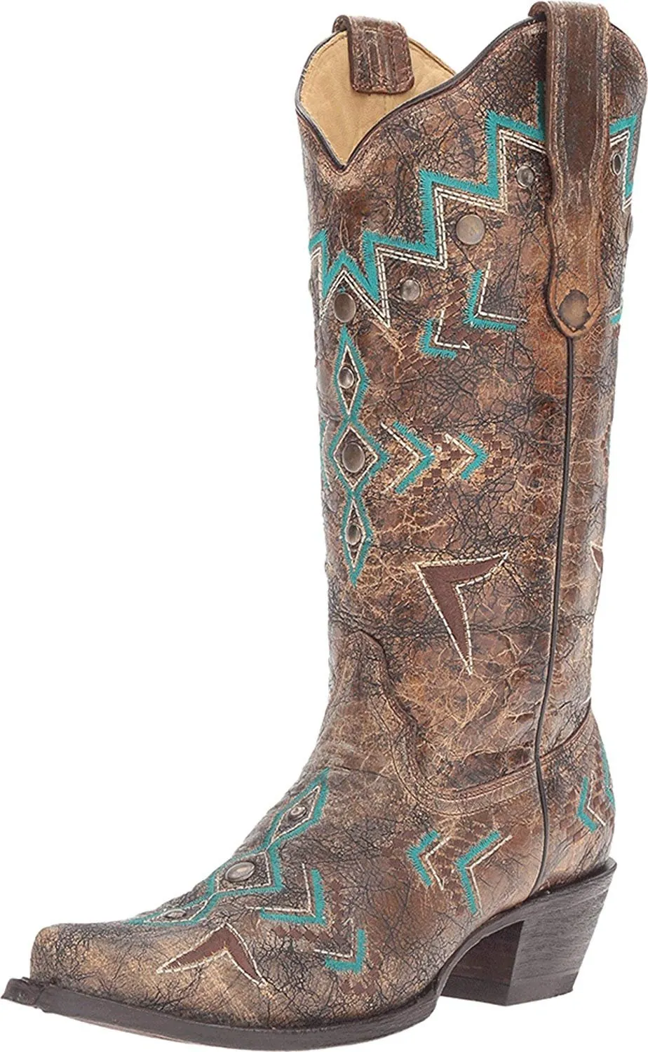 Corral Women's Bronze and Turquoise Southwest Cowgirl Boot - E1014