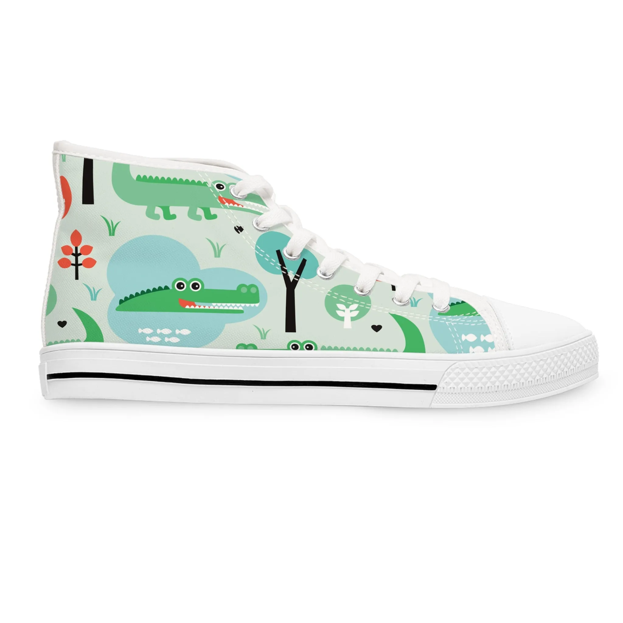 Crocodiles Women's High Top Sneakers