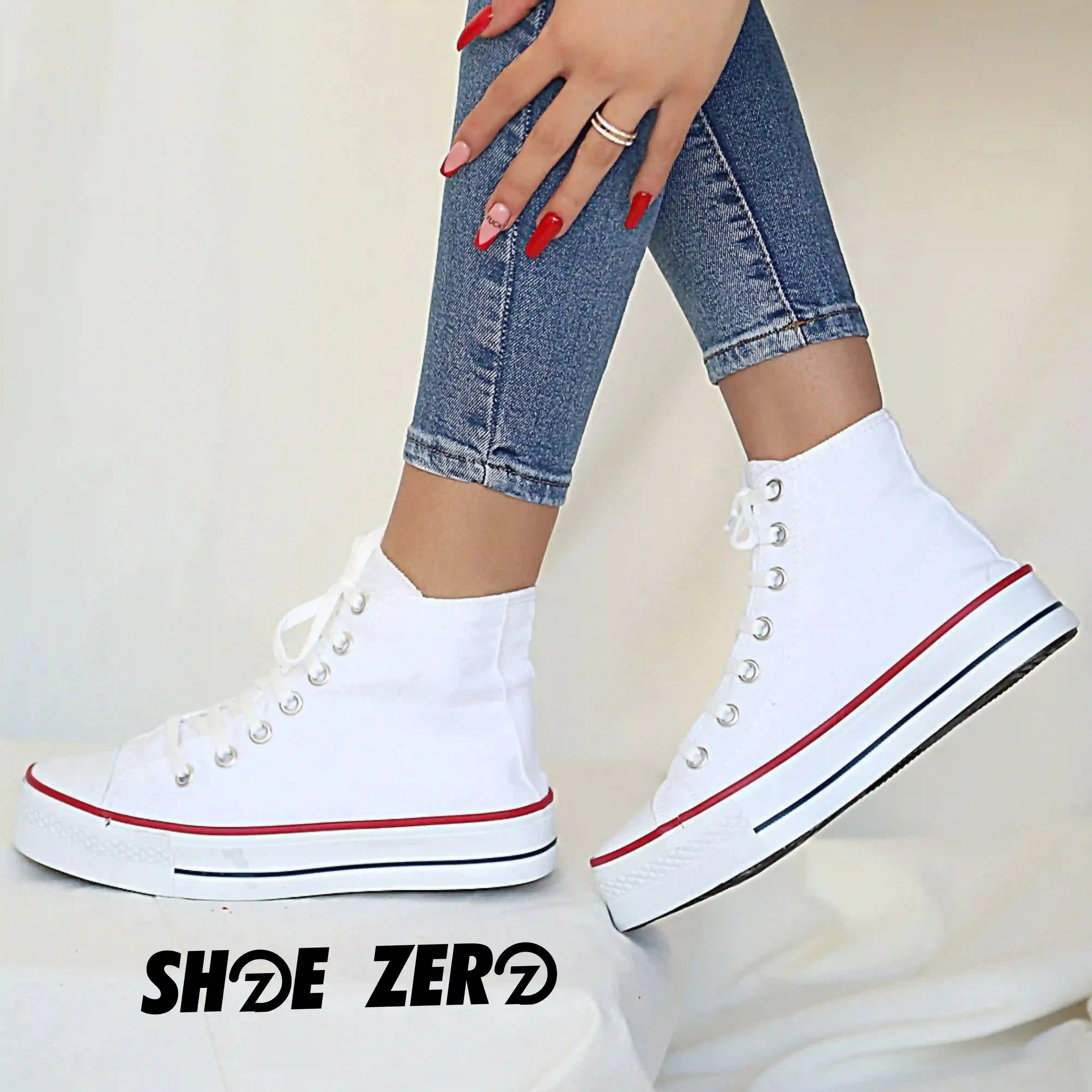 Customizable Classic Canvas Shoes (White Sole) High Top