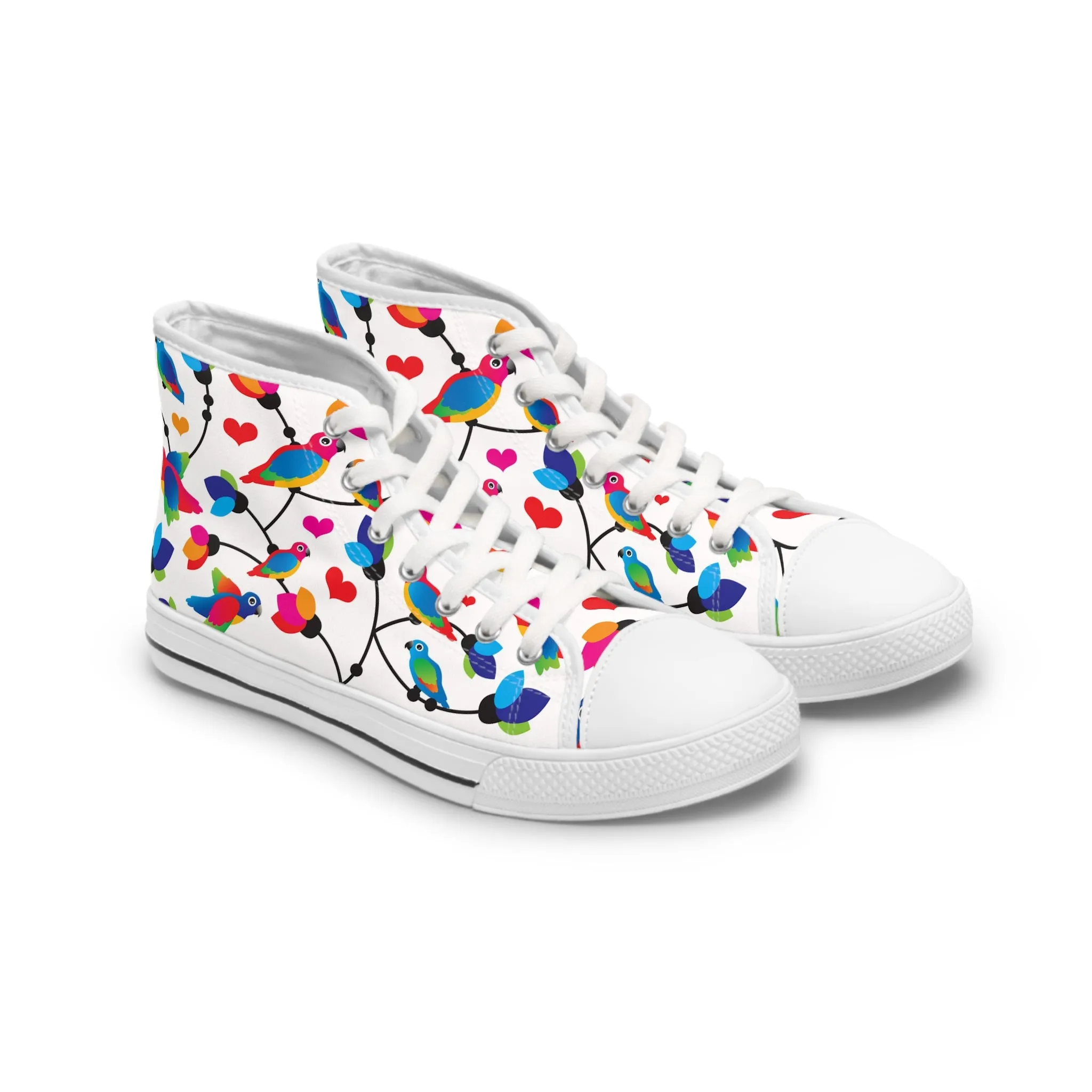 Cute Parrot Bird Women's High Top Sneakers