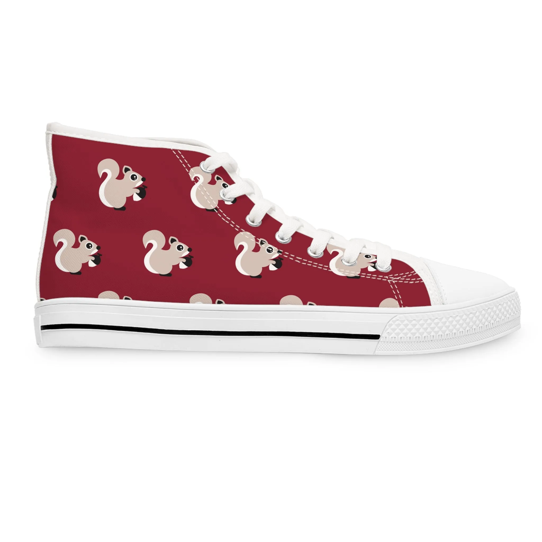 Cute Retro Squirrel Women's High Top Sneakers