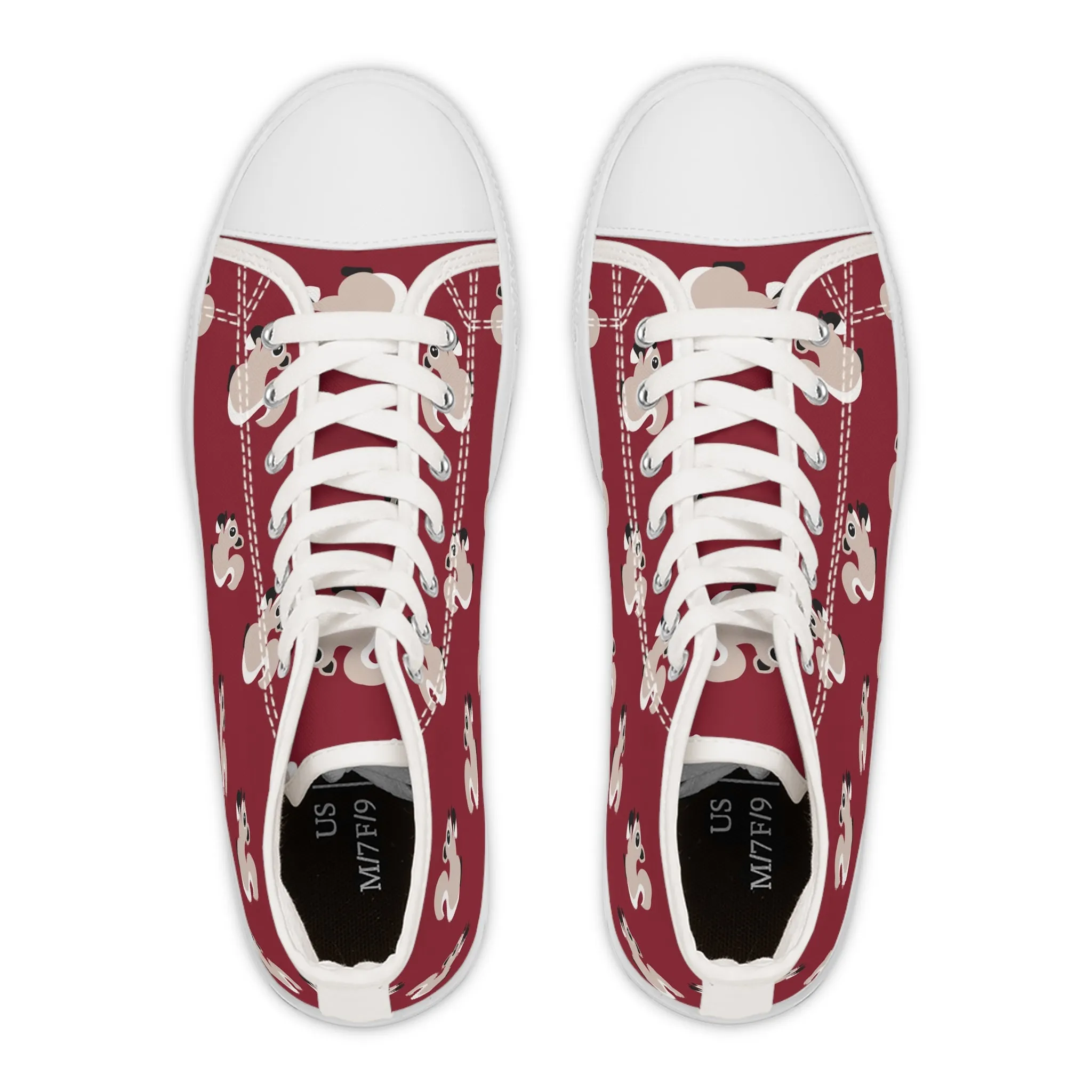 Cute Retro Squirrel Women's High Top Sneakers