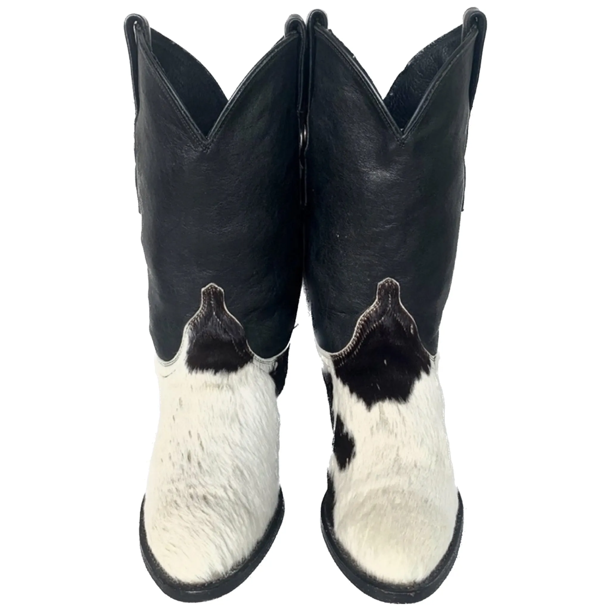 DAN POST Pony Cowhide Calf Hair On Cow Print Leather Cowgirl Cowboy Western Boot