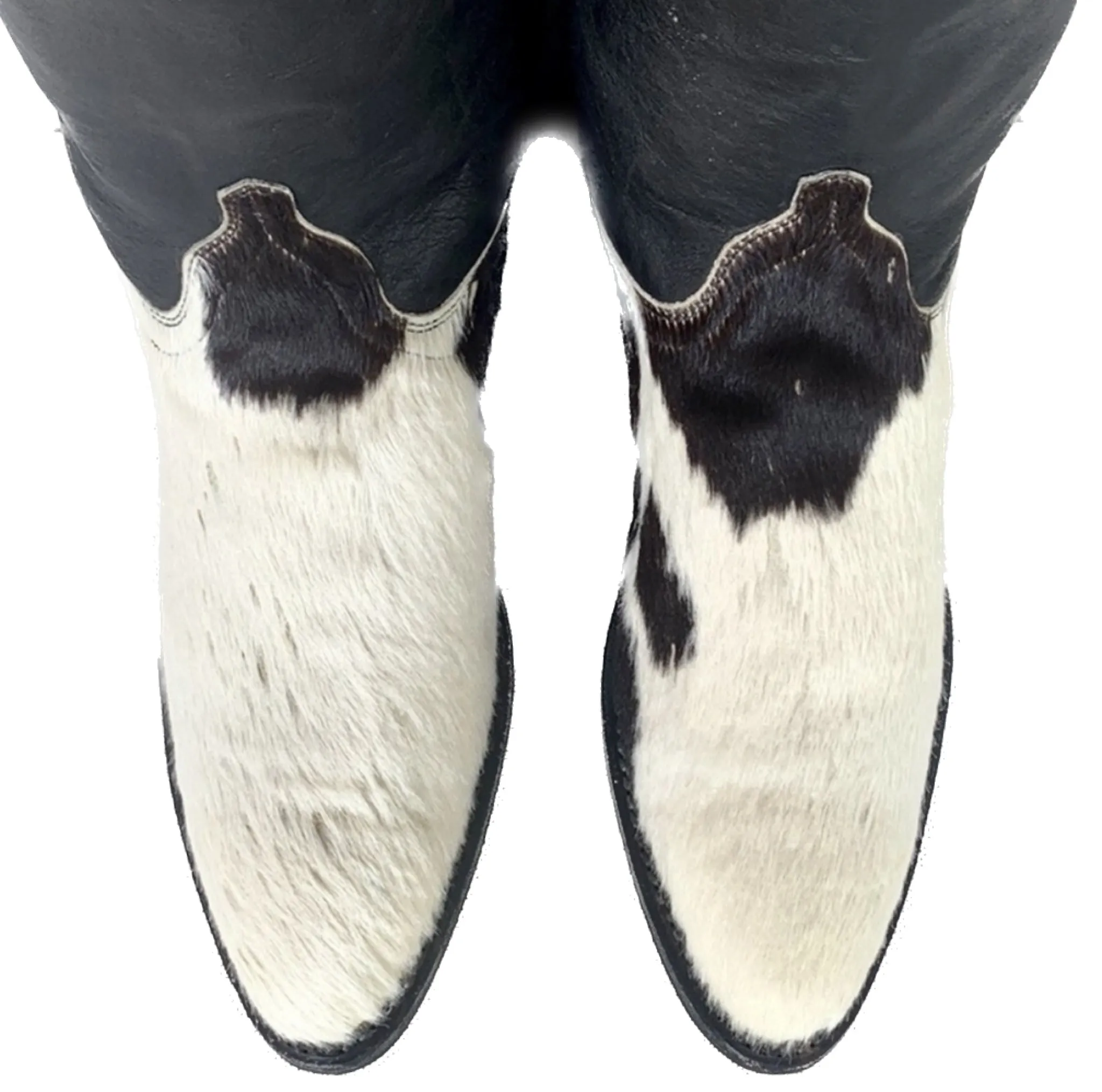 DAN POST Pony Cowhide Calf Hair On Cow Print Leather Cowgirl Cowboy Western Boot