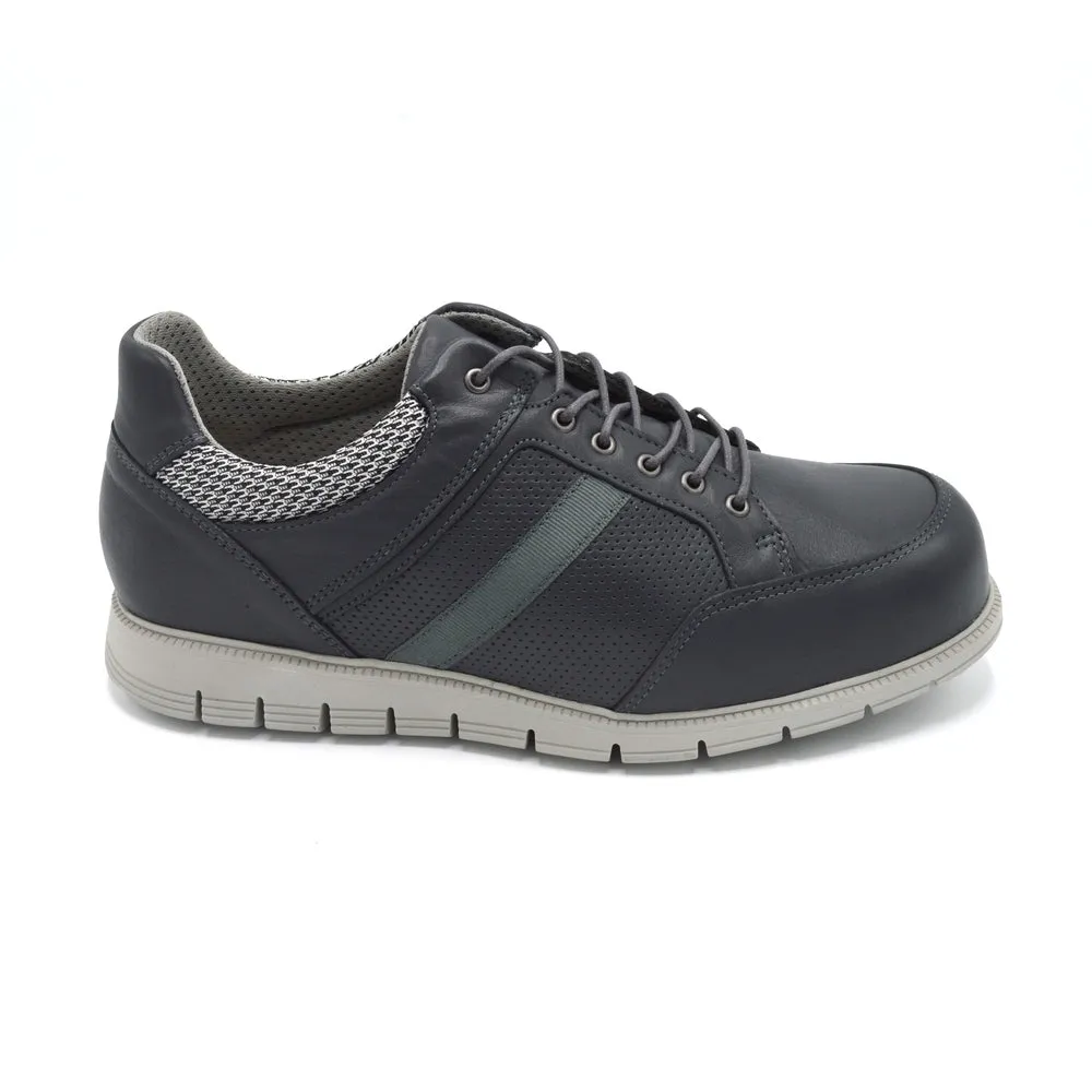 DB Caspian - Mens Extra Wide Fit Trainer/Shoe - 6V (6E-8E) Fitting - Grey Leather