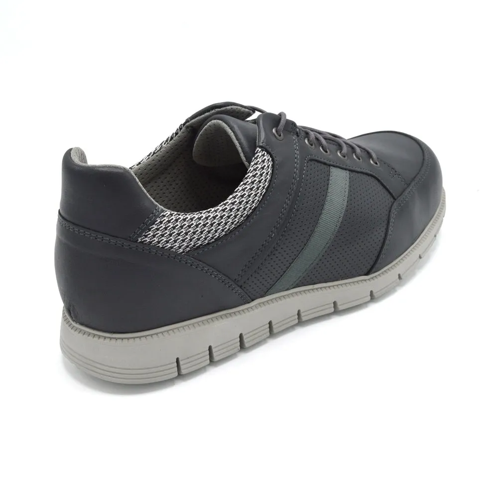 DB Caspian - Mens Extra Wide Fit Trainer/Shoe - 6V (6E-8E) Fitting - Grey Leather