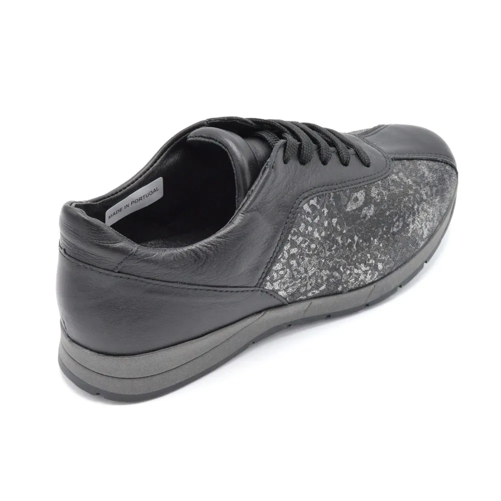 DB Whitworth - Ladies Extra Wide Walking Shoe - 2V and 6V Width Fitting - Black/Silver