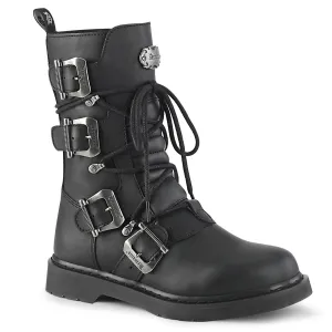 Demonia BOLT-265 | Black Vegan Leather Combat Boots