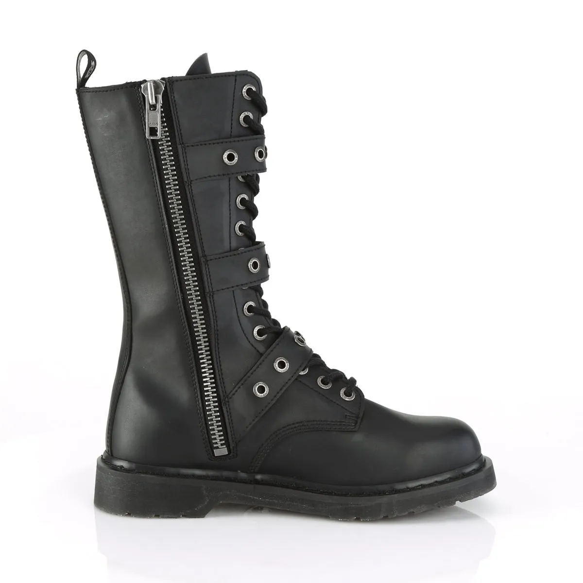 Demonia BOLT-330 | Black Vegan Leather Combat Boots