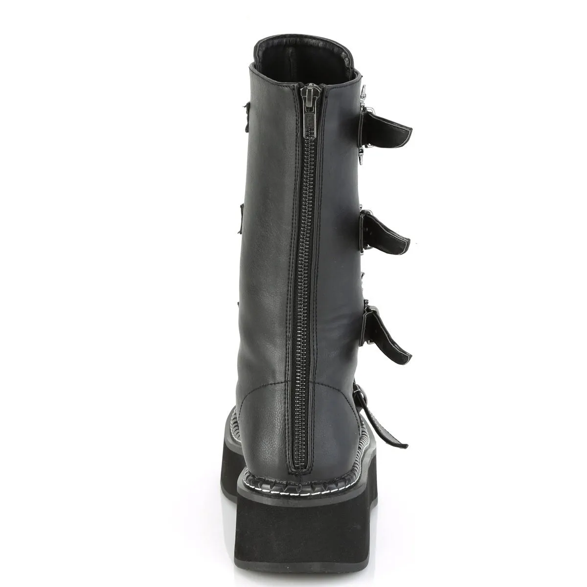 Demonia EMILY-322 | Black Vegan Leather Mid-Calf Boots