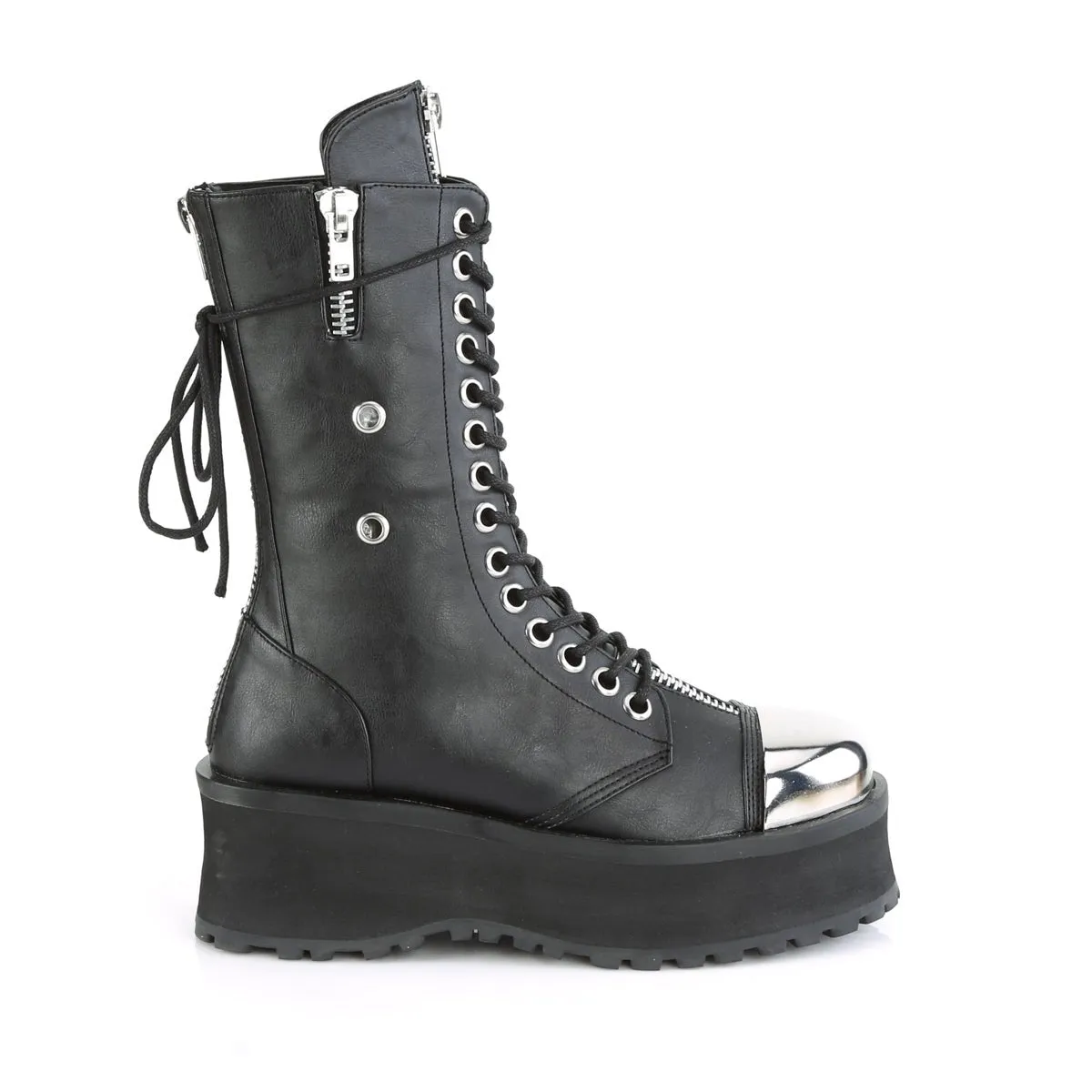 Demonia GRAVEDIGGER-14 | Black Vegan Leather Unisex Boots