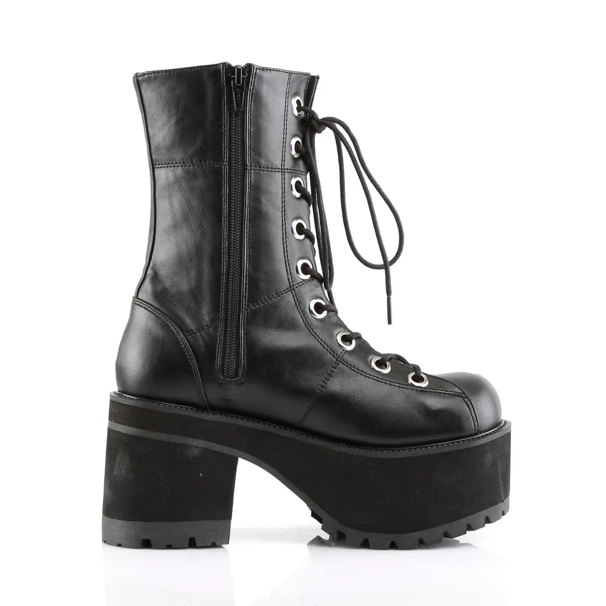 Demonia RANGER-301 | Black Vegan Leather Ankle Boots