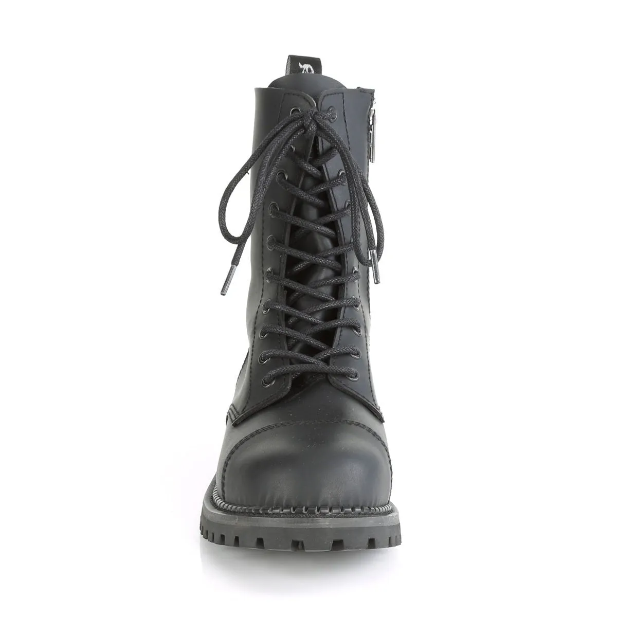 Demonia RIOT-10 | Black Vegan Leather Combat Boots