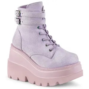 Demonia SHAKER-52 | Lavender Vegan Suede Ankle Boots