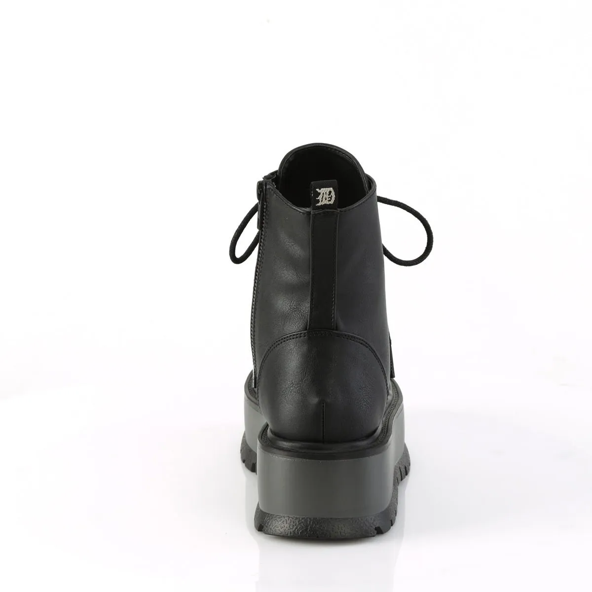 Demonia SLACKER-55 | Black Vegan Leather Ankle Boots