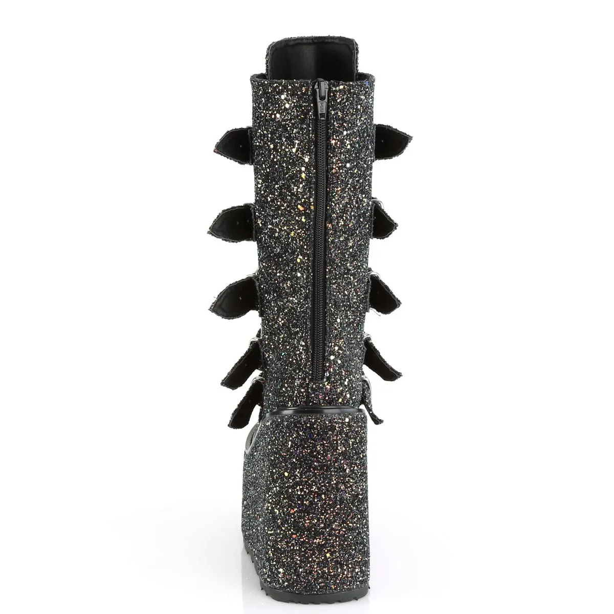 Demonia SWING-230G | Black Glitter Mid-Calf Boots