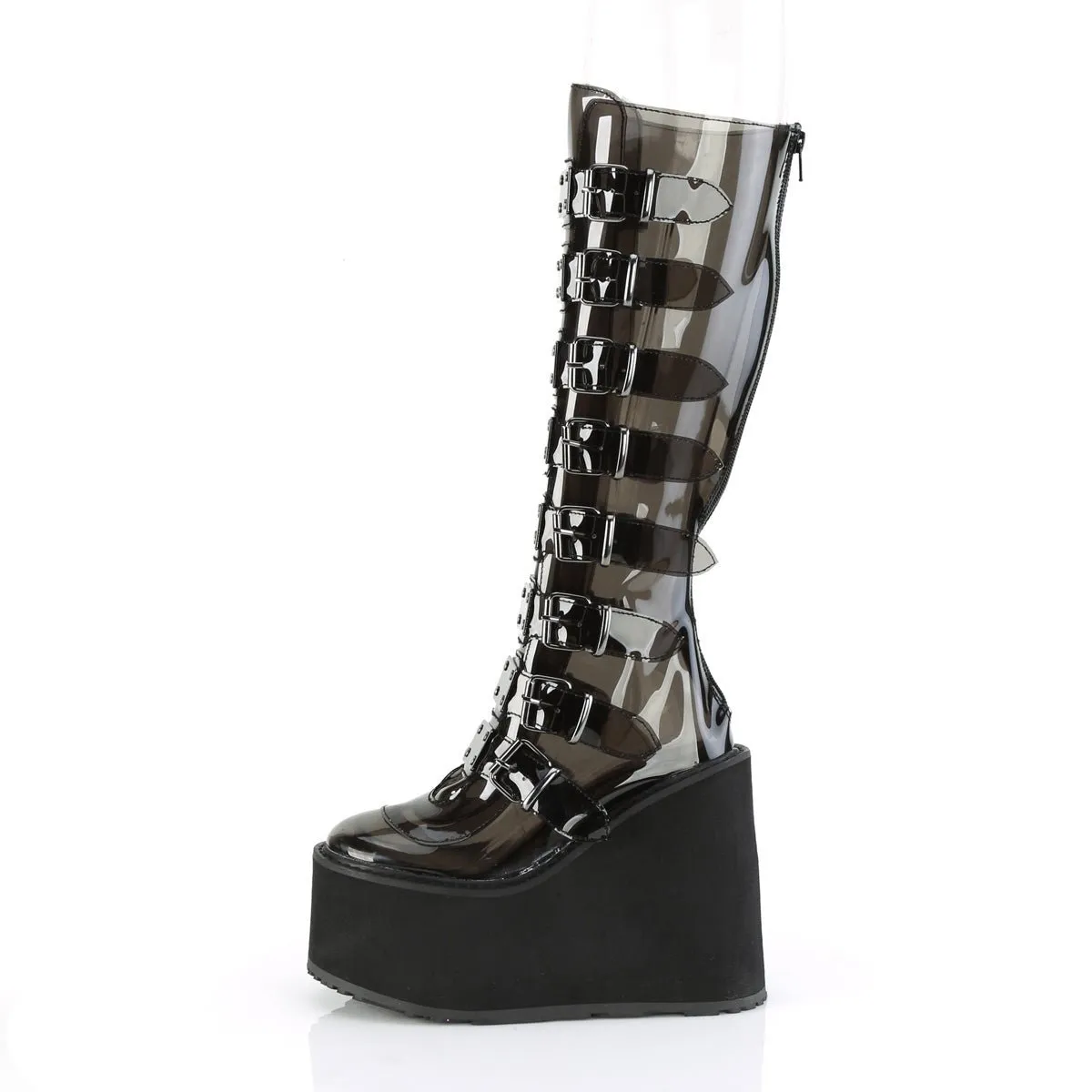 Demonia SWING-815C | Smoke TPU Knee High Boots