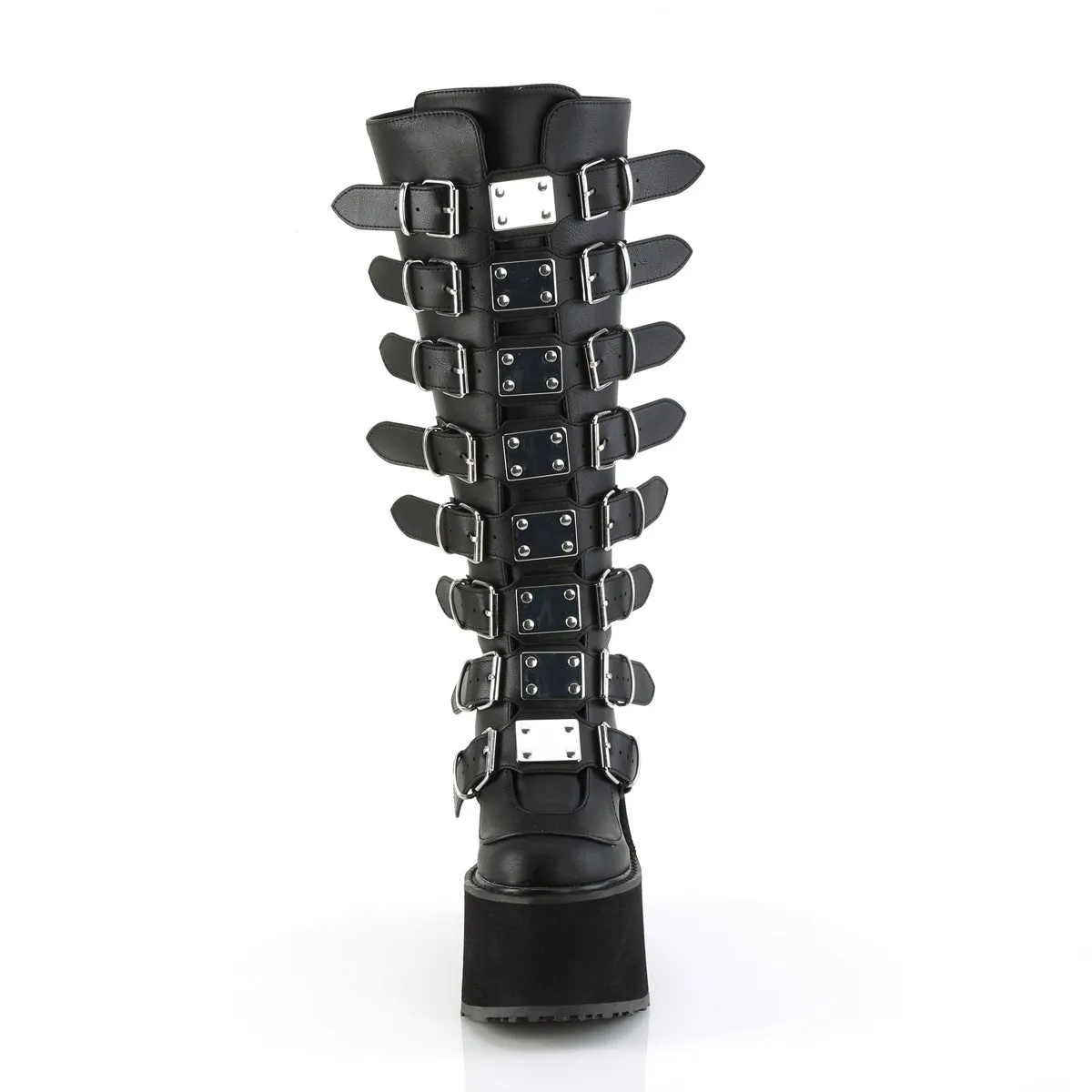 Demonia SWING-815WC | Black Vegan Leather Knee High Boots