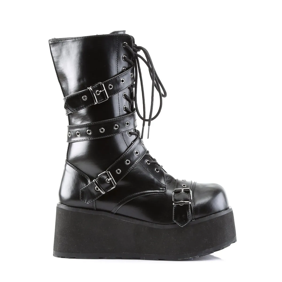 Demonia TRASHVILLE-205 | Black Vegan Leather Unisex Boots