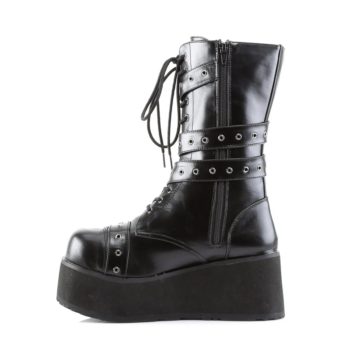 Demonia TRASHVILLE-205 | Black Vegan Leather Unisex Boots