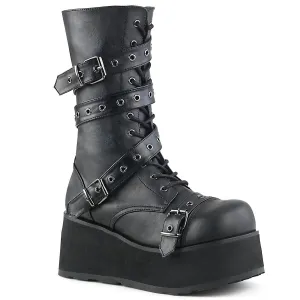 Demonia TRASHVILLE-205 | Black Vegan Leather Unisex Boots