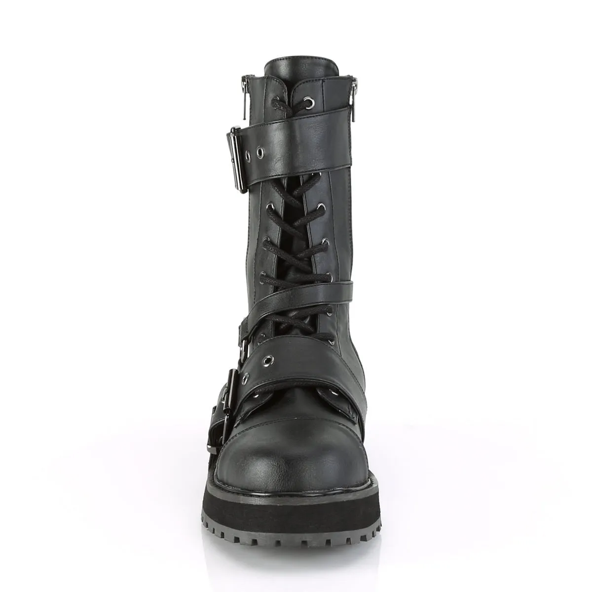 Demonia VALOR-220 | Black Vegan Leather Unisex Boots