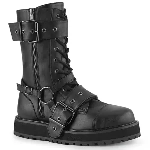 Demonia VALOR-220 | Black Vegan Leather Unisex Boots