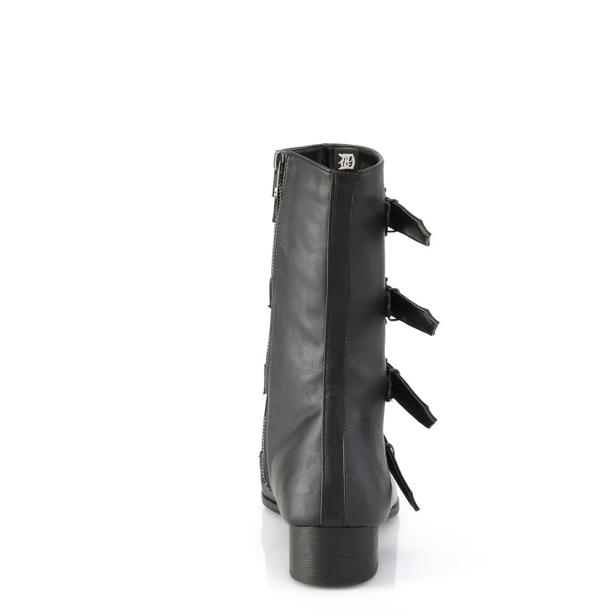 Demonia WARLOCK-110-B | Black Vegan Leather Unisex Boots