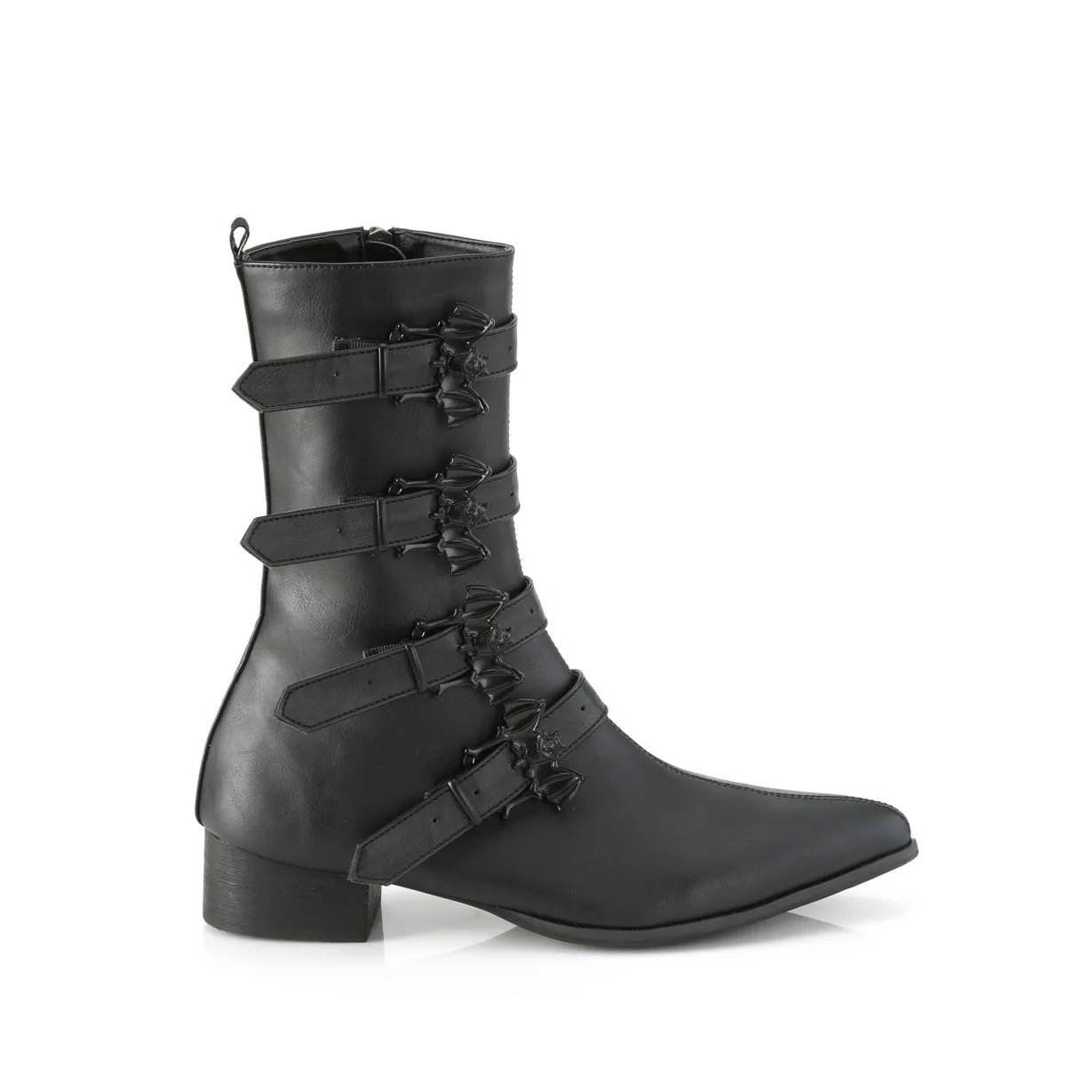 Demonia WARLOCK-110-B | Black Vegan Leather Unisex Boots