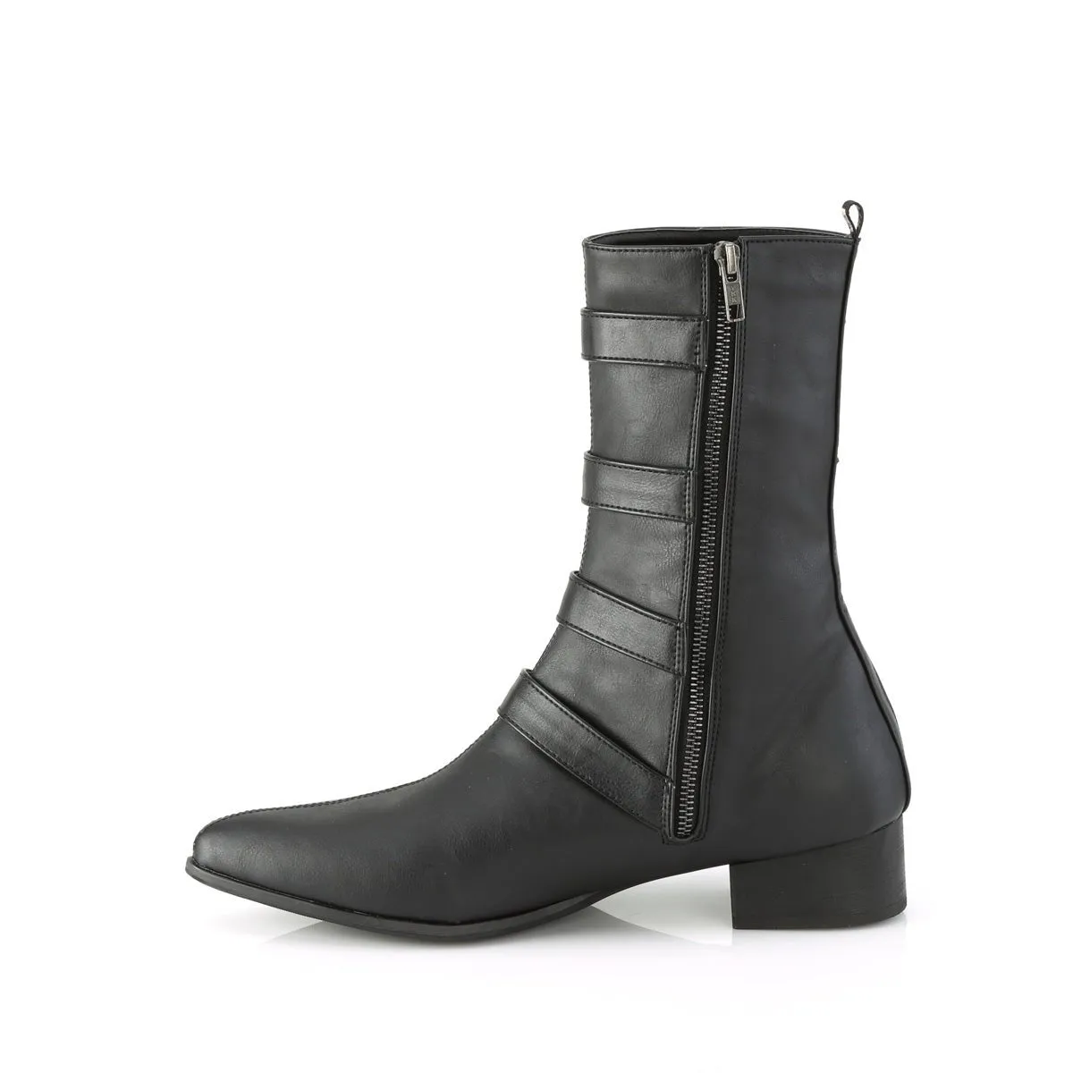 Demonia WARLOCK-110-B | Black Vegan Leather Unisex Boots