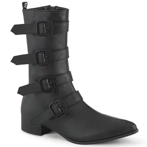 Demonia WARLOCK-110-C | Black Vegan Leather Unisex Boots