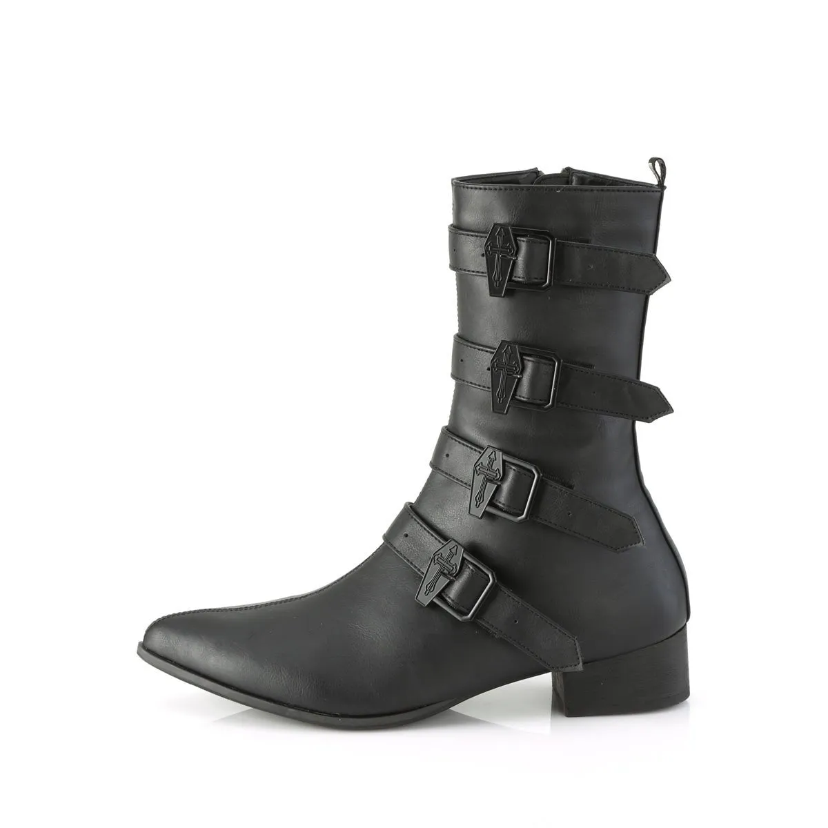 Demonia WARLOCK-110-C | Black Vegan Leather Unisex Boots